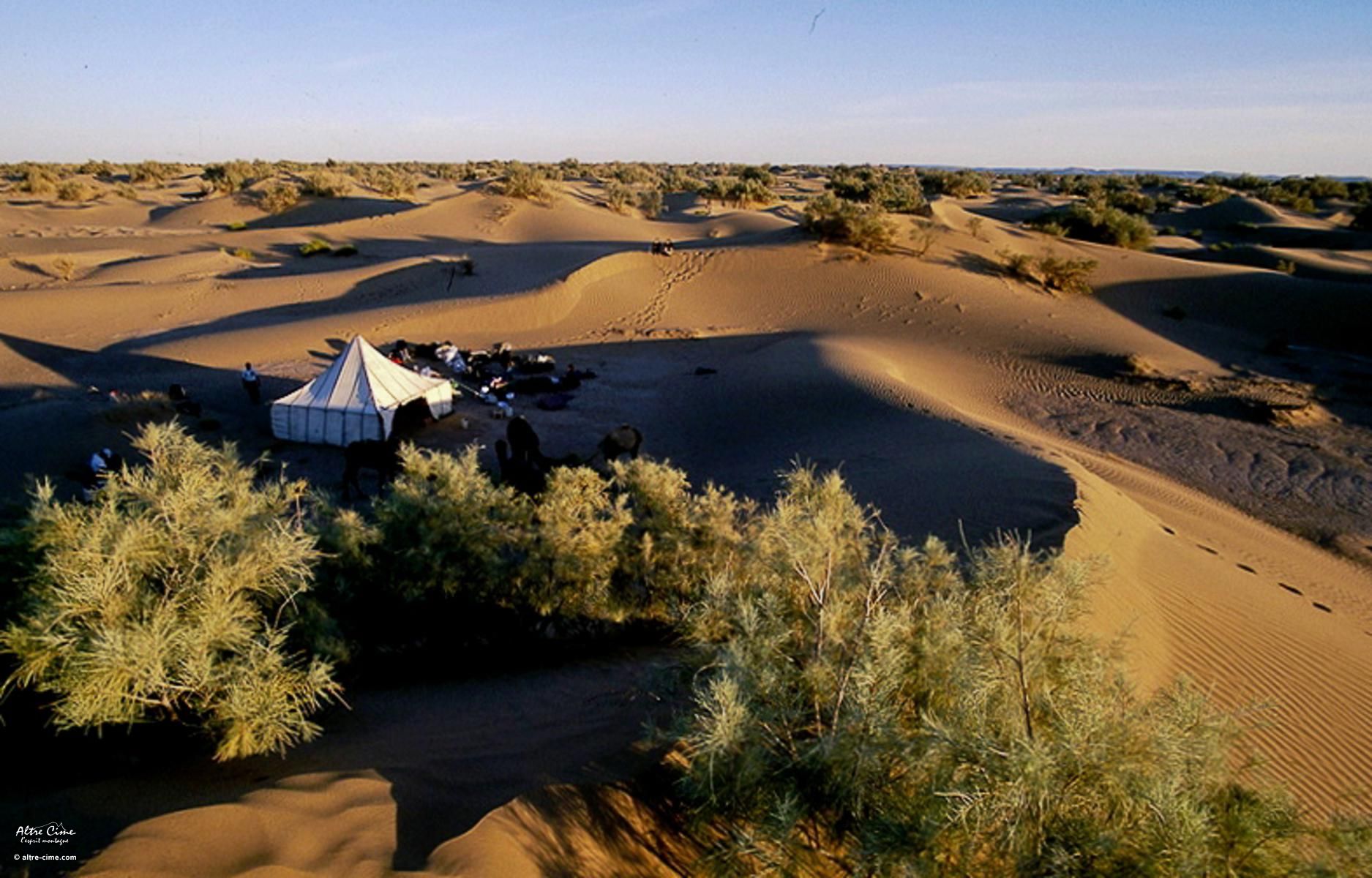 le campement entre les dunes